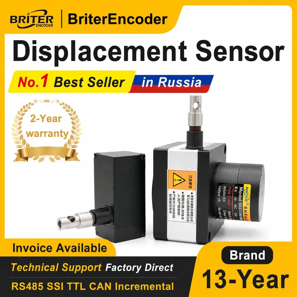 Draw Wire Linear Displacement Sensor Pull Rope Position Transducer for Industrial Equipment Motion Control IP54 Waterproof
