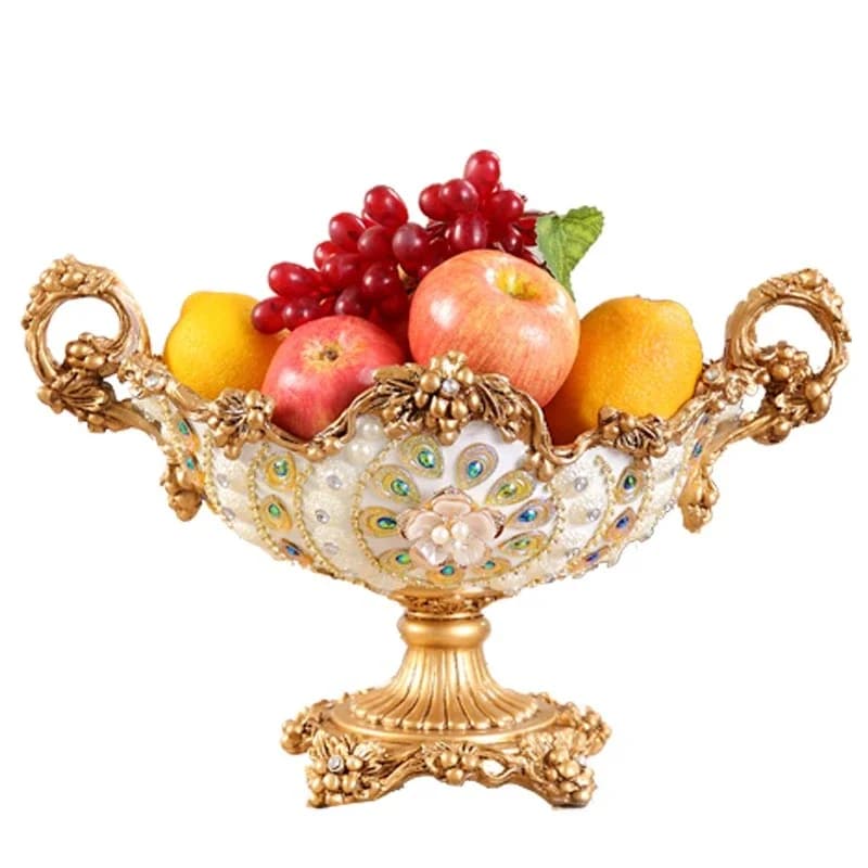 Fruit plate three-piece set, living room home luxury dried fruit plate, candy plate, high-end coffee table decorative ornament