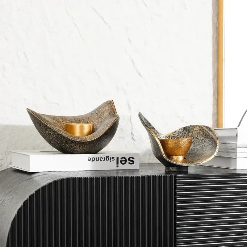 v30 Resin Handicrafts Geometric Candlestick Bowl Candle Holder Tables Centerpieces Gold Candle Holders Home Decoration