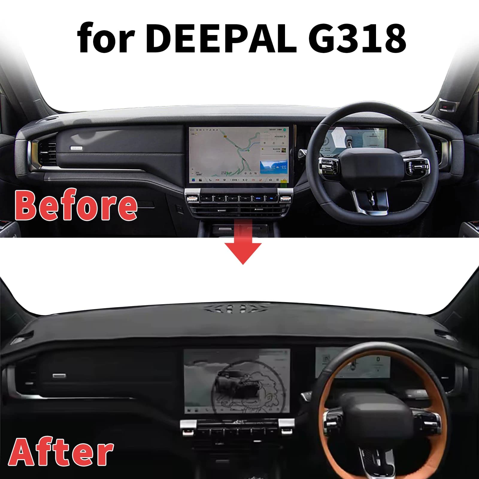 for DEEPAL G318 Dashboard Cover Sun Shade Protector Dashmat Anti-Glare UV Block Carpet Mat Automotive Dash Mat