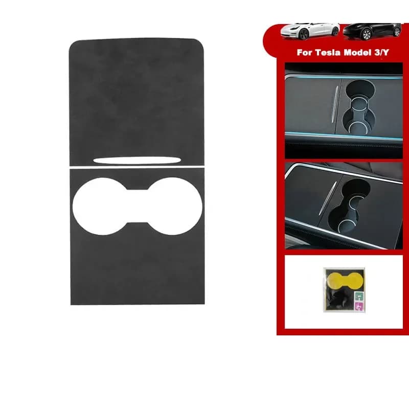 Central Control Cover For Tesla Model 3 21-22 Y 20-24 Center Console Panel Sticker Suede Film Carbon Car Interior Accessories