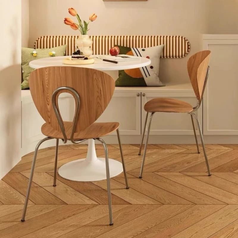 Modern simple back chair wooden living room dining table and chairs cafe leisure chair