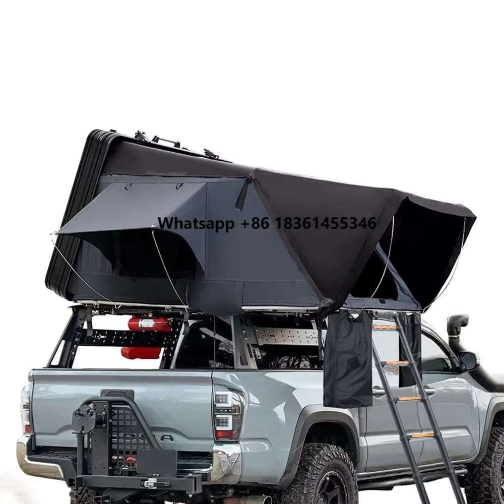 Hardtop 4 Person Aluminum Clamshell Hard Shell Roof Top Tent Waterproof Car Hardshell Rooftop Tent RTT Roof Top Camping Tent