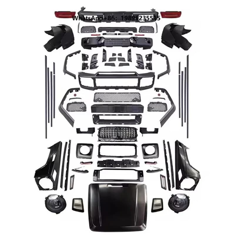 High Quality W463 W464 Full  G63 Body Kit Gloss Black/Carbon Look for G Class W463 2004-2018