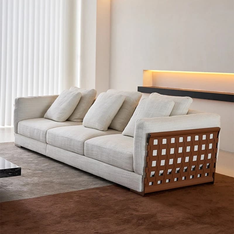High-end series/Italian minimalist fabric sofa large flat floor living room Camelot sofa villa straight row sofa