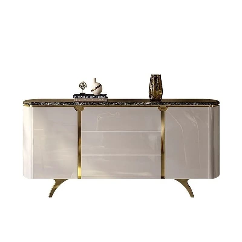 Yjq Italian porch cabinet, living room against the wall, dining side locker, modern simple solid wood tea cabinet