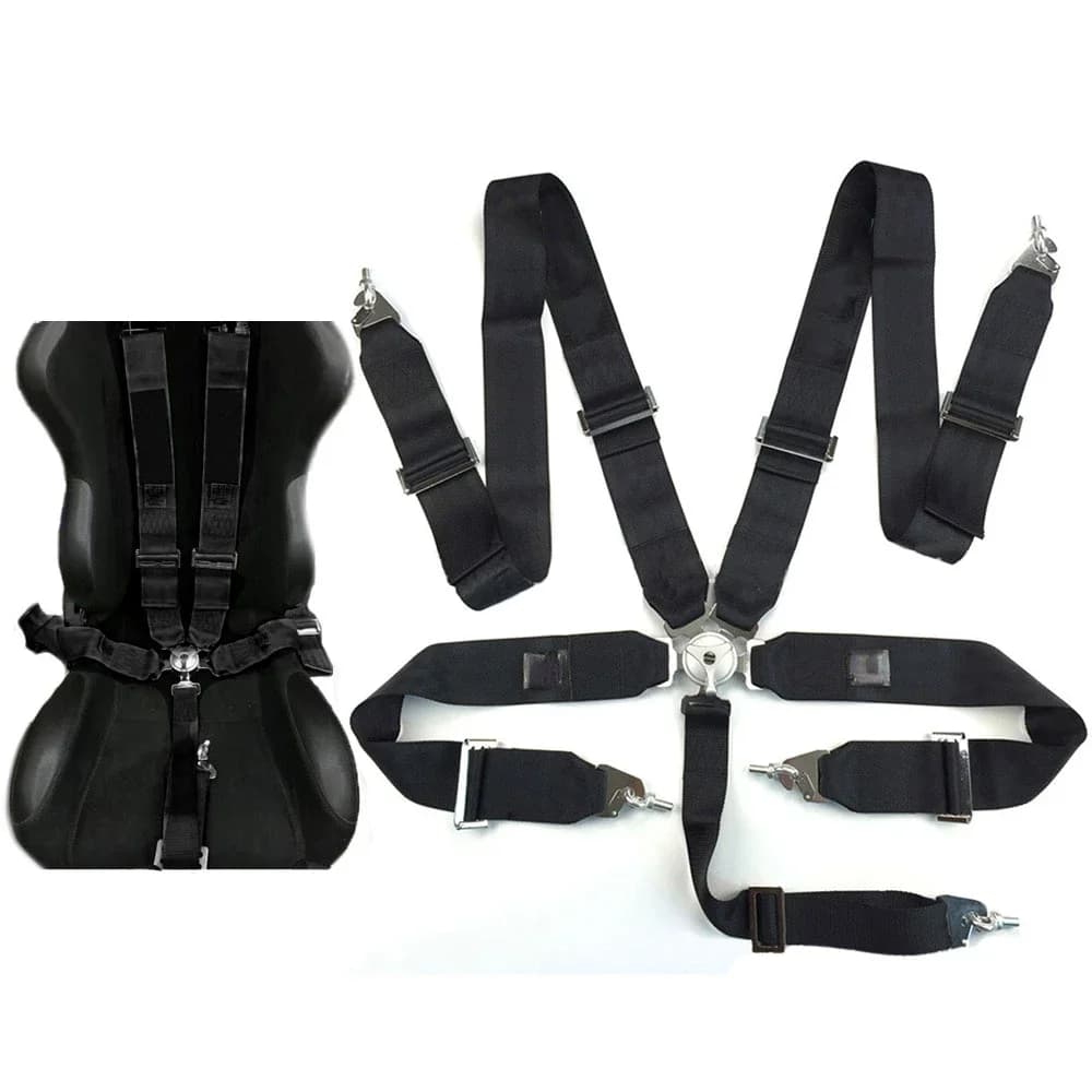 Universal 5 Point Racing Car Seat Belt Harness Snap-In Quick Release 3" Nylon Harness Seat Belt Adjustable Safe Shoulder Strap