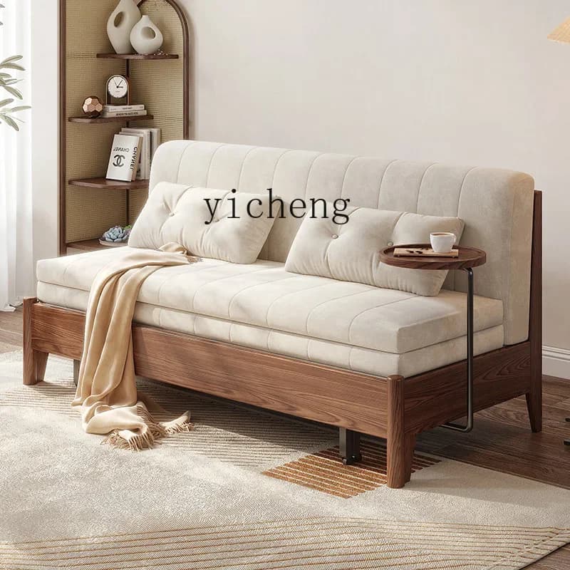 V7  furniture solid wood folding sofa bed dual-purpose living room multi-functional technology cloth sofa small apartment