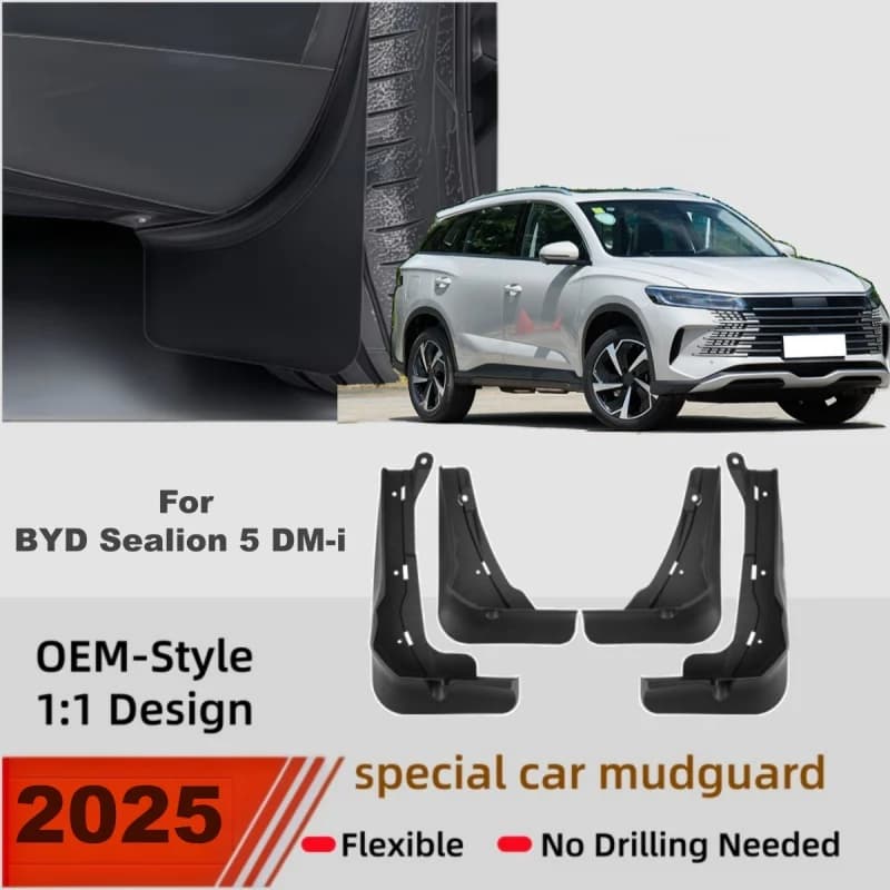 Car Styling For BYD Sealion 5 DM-i 2025 Car ABS Mud Flaps Splash Guard Mudguards MudFlaps Front Rear Fender Accessories