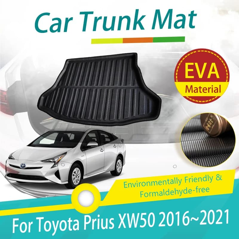 Car Rear Trunk Mats For Toyota Prius XW50 2016 2017 2018 2019 2020 2021 Boot Carpets Suitcase Rugs Storage Pads Auto Accessories