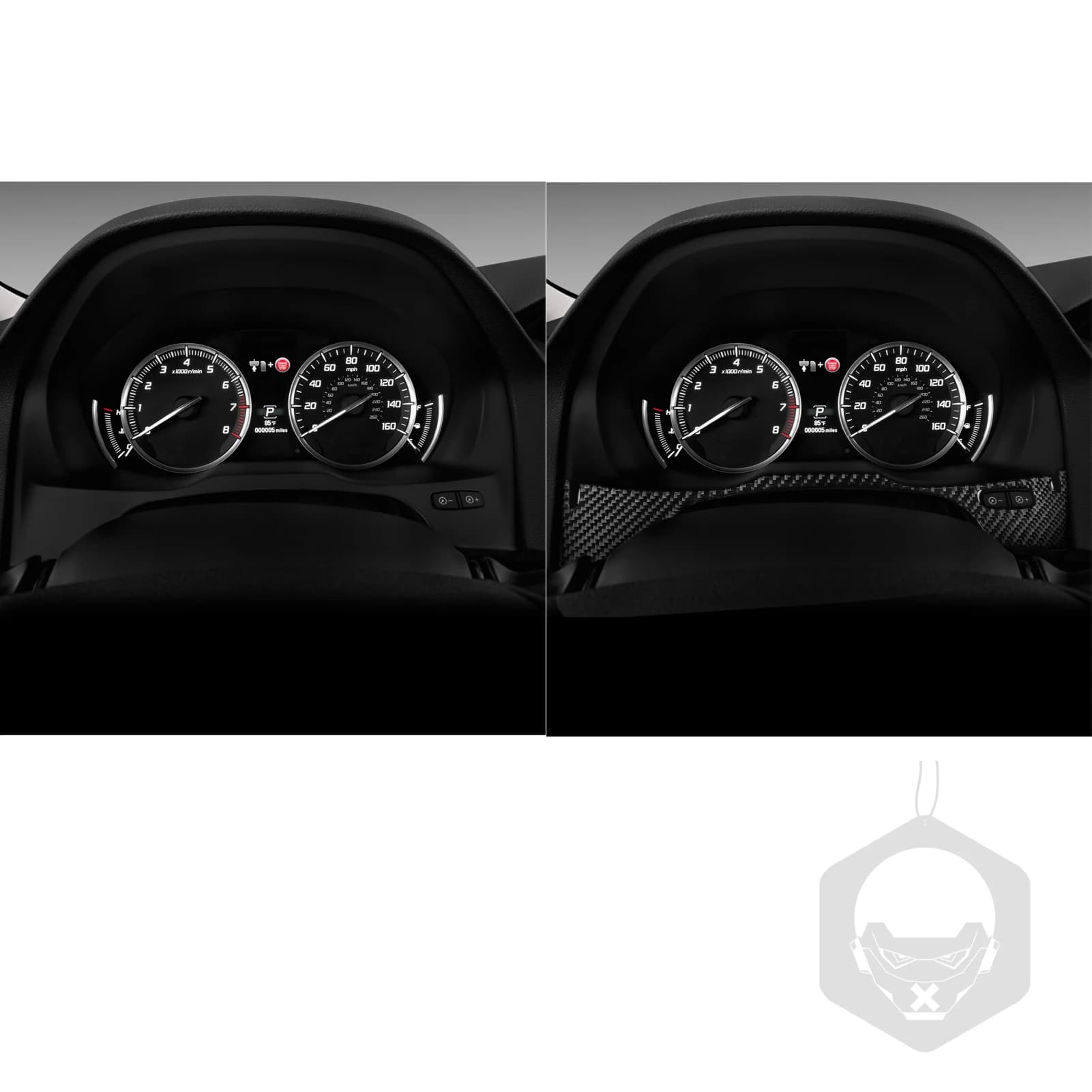 For Acura MDX 2014–2020 Car Instrument Dashboard Panel Trim Real Soft Carbon Fiber car Interior Accessories Decorative Stickers