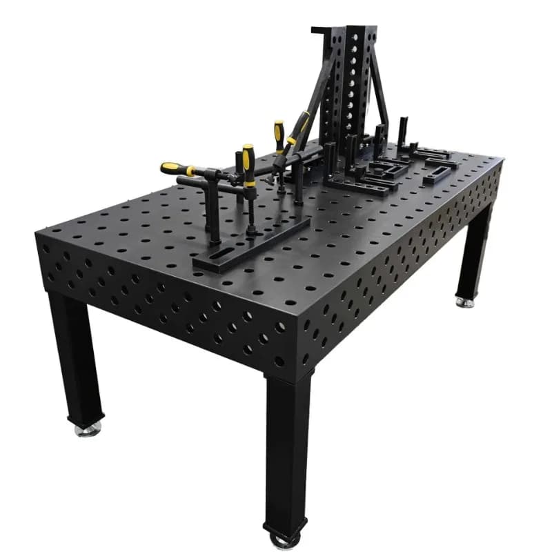 3D flexible steel welding workstation with platform fixture and engine fixture design for factory welding station
