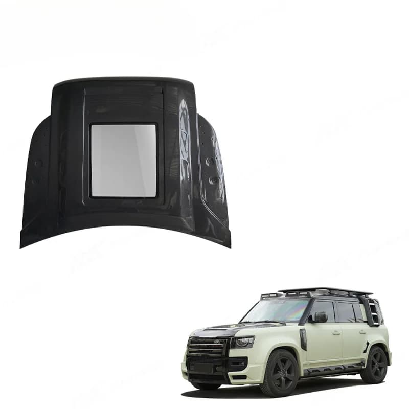 tuning Defender Upgrade Transparent Style Engine Hoods Dry Carbon