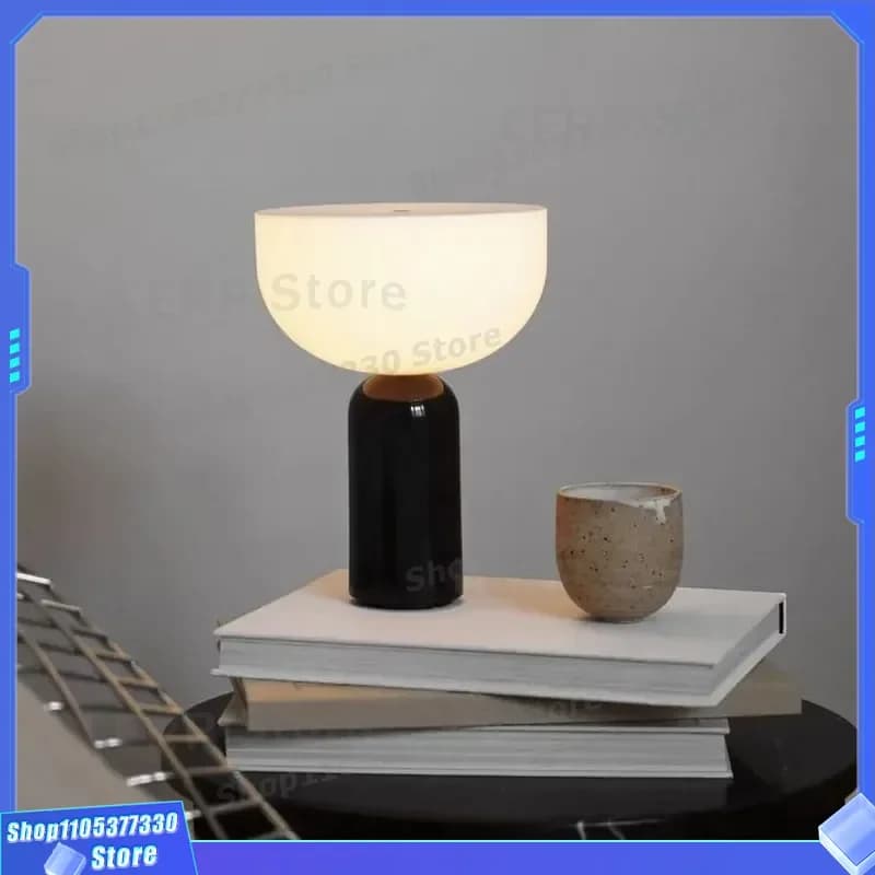 Modern Marble Mushroom Desk Lamp Touch Control Charging Bedside Light Creative Luxury Living Room Sofa Decor Bedroom