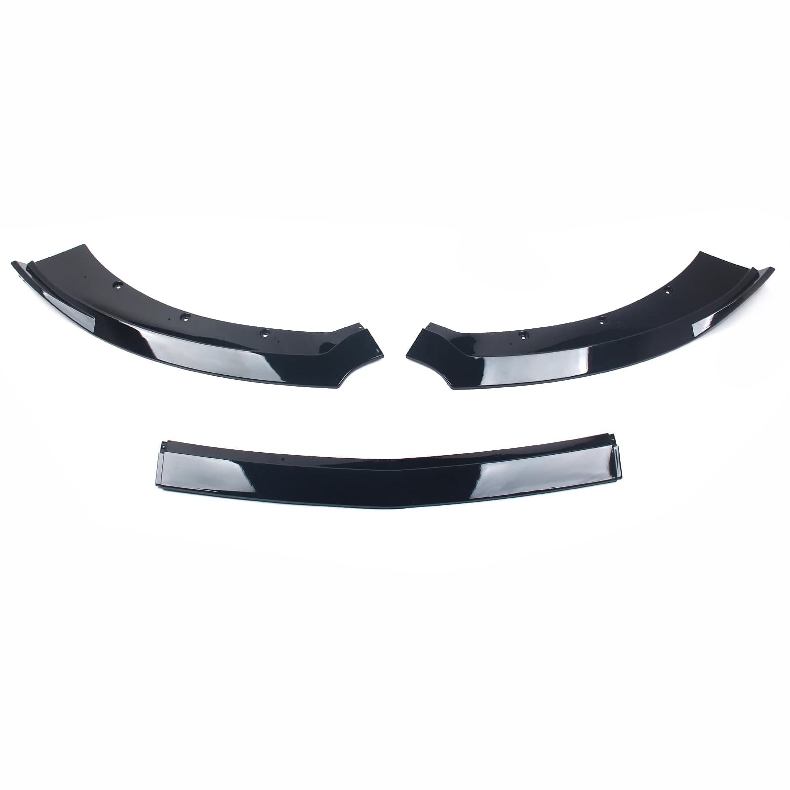 3PCS Glossy Black Front Bumper Wing Body Kit Spoiler Lip For Ford Mustang 2015 2016 2017