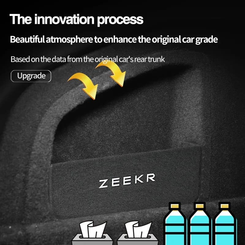 Car Rear Spare Compartment Partition for Zeekr 001 X 7X Trunk Storage Side Baffle Extreme Krypton Auto Upgrade Parts