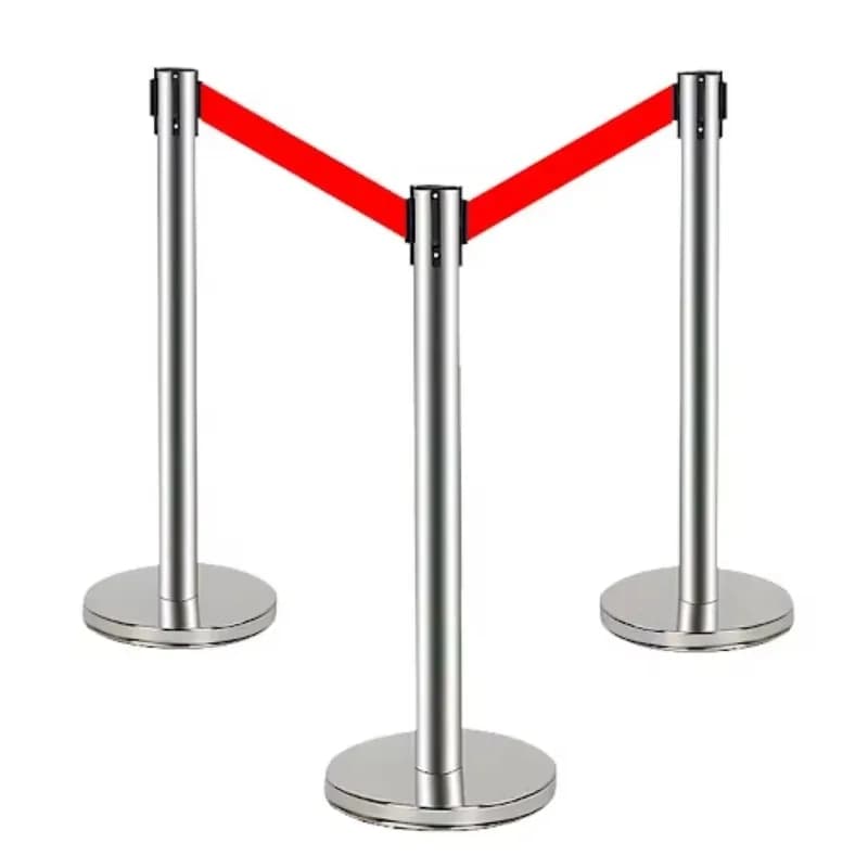 【Professional Use】Safety Warning Tapes Posts Bank Queuing Barriers/fences Stainless Steel One-meter Railings Retractable Isolati