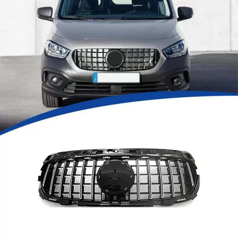 For Mercedes CITAN W420 2021-24 GT Style Vertical Line Front Grille Black ABS Heavy Duty Direct Fit Replacement Exterior Upgrade