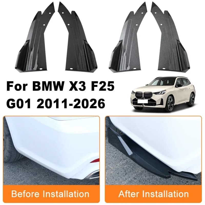 Car Rear Bumper Spoiler Lip Diffuser Side Skirt Splitter Wrap Angle Anti-Crash Protection For BMW X3 F25 G01 2011-2026 2012 2013