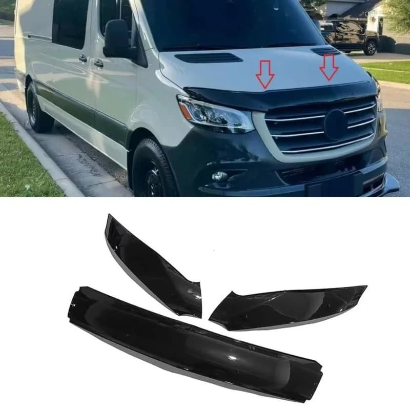 For Mercedes Sprinter W907 2018-2023 Custom B Style 3 Piece Stone Guard 3M No-Drill Direct Fit Front Protection Exterior Upgrade