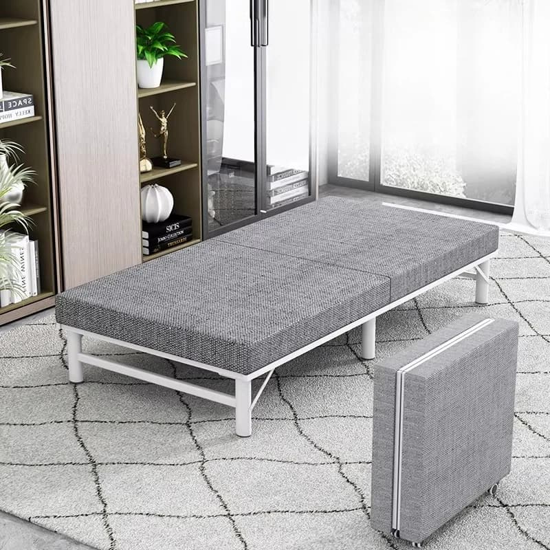 Fancy Upholstered Folding Bed Leg Support Reading Bedroom Modern Folding Bed Sleeping Lounge Letto Matrimoniale Furniture
