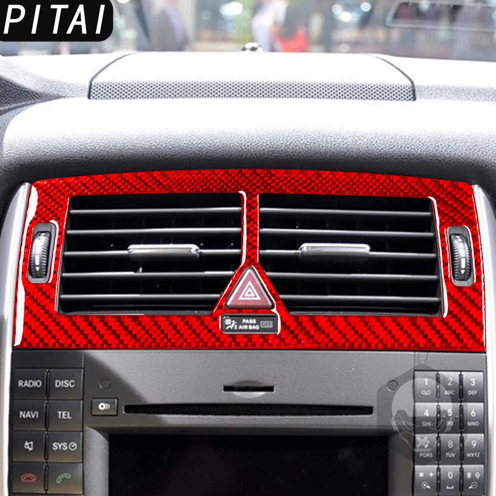 For Mercedes Benz B-Class W245 2005-2011 Carbon Fiber Dashboard Air Vent HeadLight Button Window Lift Handle Decoration Sticker