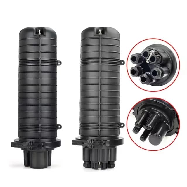 144 Core Optical Fiber Splice Box Vertical Type Telecom Waterproof FOSC 2 Inlet 4 Out Port 96 Joint Closure Factory Wholesale
