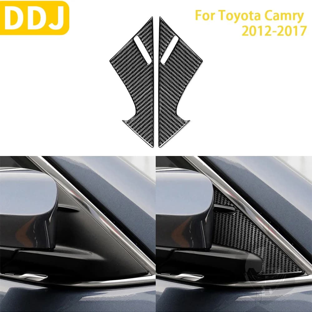 For Toyota Camry 2012-2017 Asian Edition Car Accessories Carbon Fiber Interior A Pillar Window Cover Trim Stickers