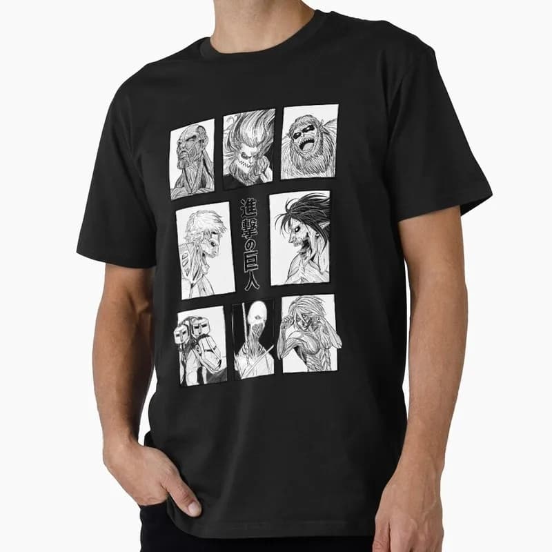 All - titans 100% cotton printed tee Attack on Titan Anime Gift T shirt 1203 Short Sleeve Graphic Clothes All size tops S-6XL