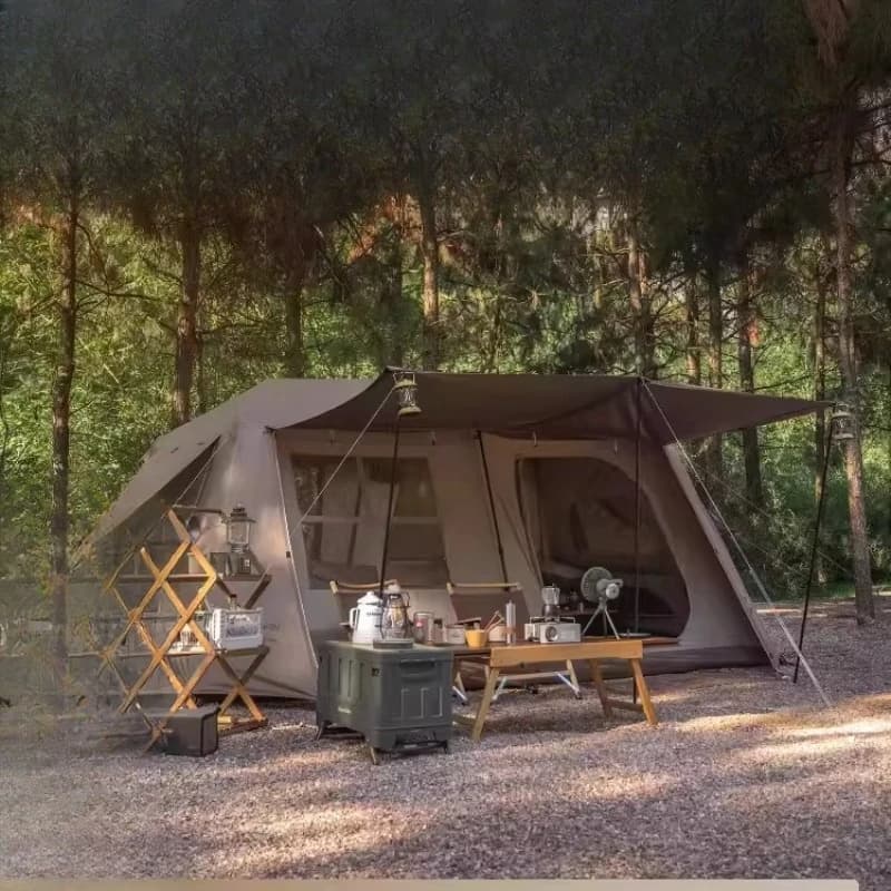 Automatic tent outdoor camping camping equipment two rooms and one living room