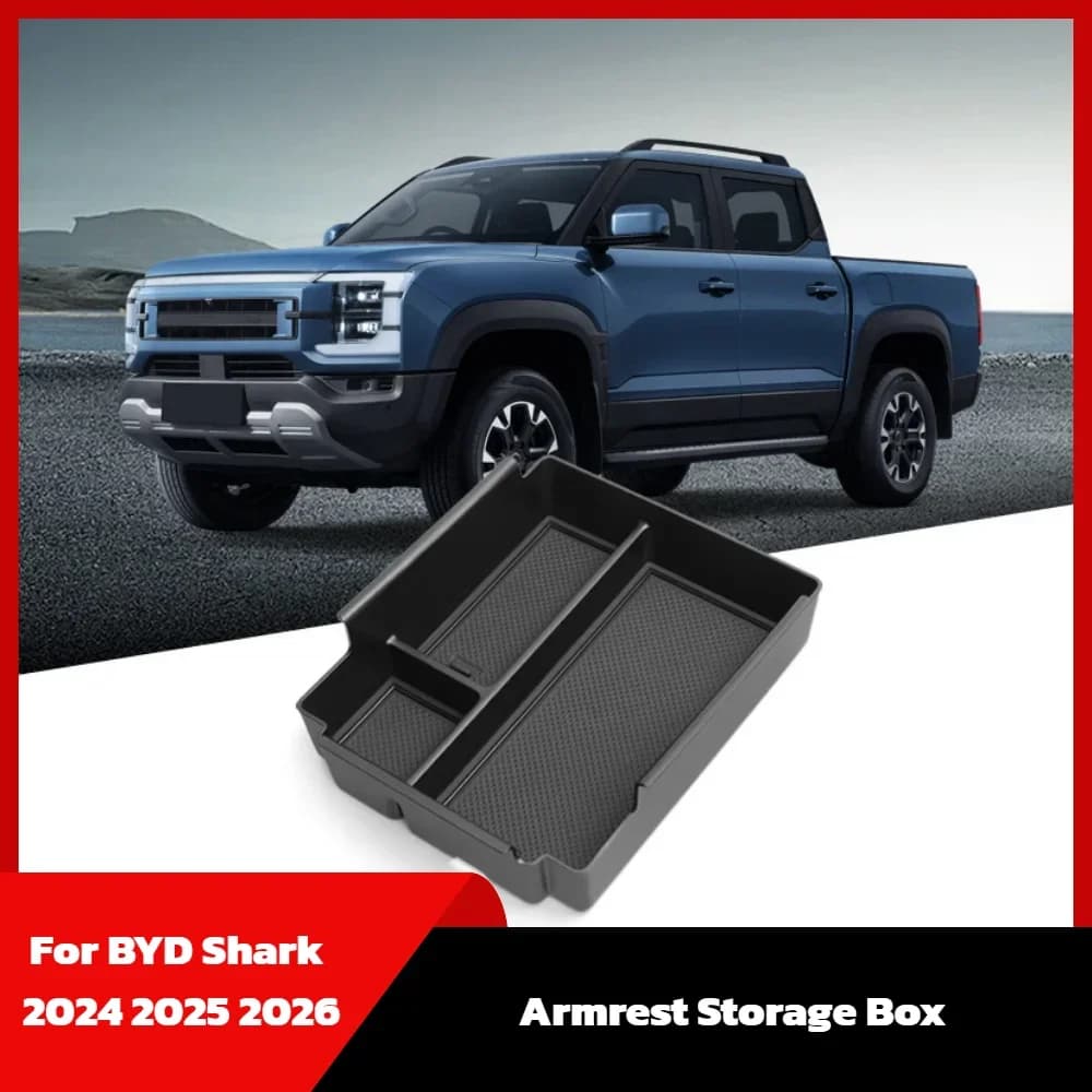 For BYD Shark 2024 2025 2026 Center Console Armrest Storage Box Organizer Tray Insert Stowing Tidying Car Interior Accessories