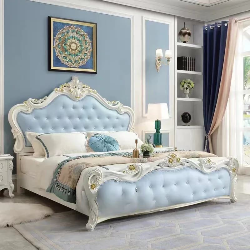 Princess Headboard Bed Frame Waterproof Europen Floor Frames Bases Bed Luxury Full Set High Camas De Dormitorio Home Furniture