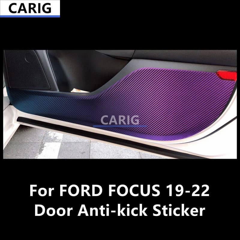 For FORD FOCUS 19-22 Door Anti-kick Sticker Modified Carbon Fiber Interior Car Film Accessories Modification