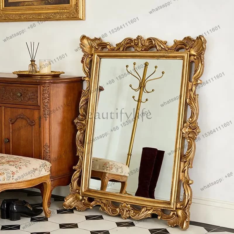 yj9 French retro makeup mirror home living room fireplace luxury decorative mirror