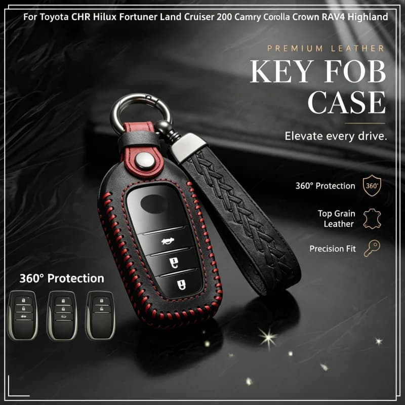 High Quality Car Key Cover For Toyota CHR Hilux Fortuner Land Cruiser 200 Camry Corolla Crown RAV4 Highlander