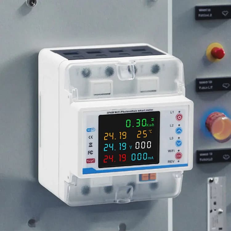 Wireless Connectivity Smart 4P PC Power Meter Automatic Reclosure ProtectorLED Leakage Protection AC Three Phase Circuit Breaker