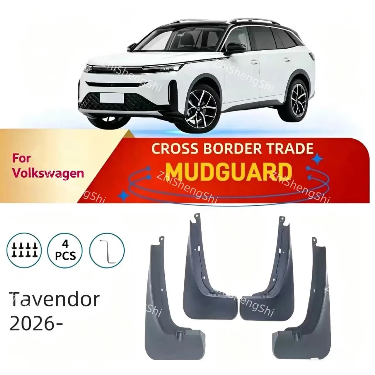 For Volkswagen Tavendor 2026 Car Mudguards Wheel Splash Guards No Drilling Fender Liners Auto Exterior Decor Accessories