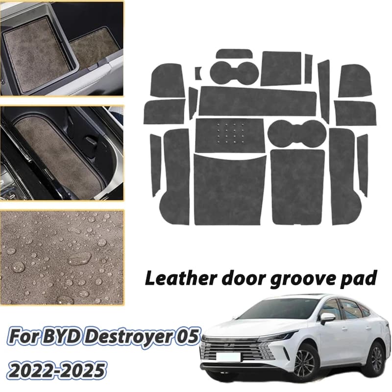 Leather Coaster For BYD Destroyer 05 Accessories 2022 2023 2024 2025 Dust-proof Anti-Slip Cup Mat Door Slot Pad Interior Parts