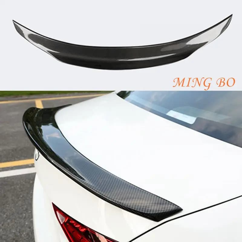 FOR Mercedes W206 Sedan C-Class 4DOOR C200 C260 PSM Style Carbon Fiber Rear Spoiler Trunk Wing 2021-2023 FRP black Forged Carbon