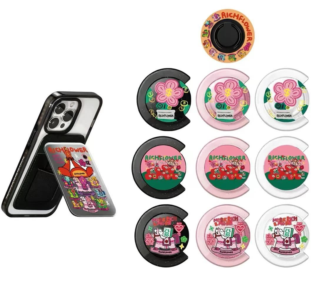 Cartoon Horse Carrousel Magnetic Phone Grip Phone Stand for IPhone Holder Mount Support for Galaxy Mobile Phone Accessories