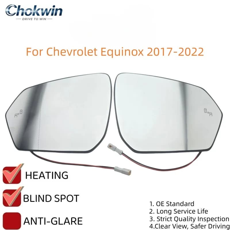 For Chevrolet Equinox 2017-2022 Side Mirror Glass With Heating Blind Spot Rearview Mirror Lens Automotive Accessories