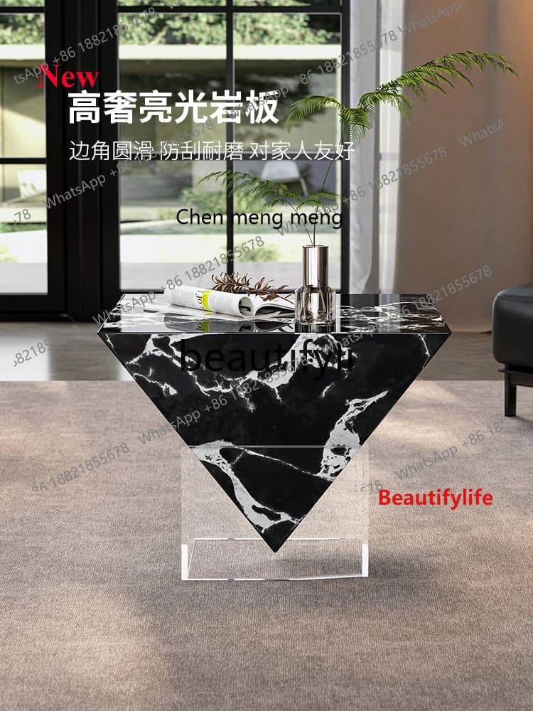 A32 New Luxury High-End Square Coffee Table for Living Room, Exquisite Floating Creative Coffee Table