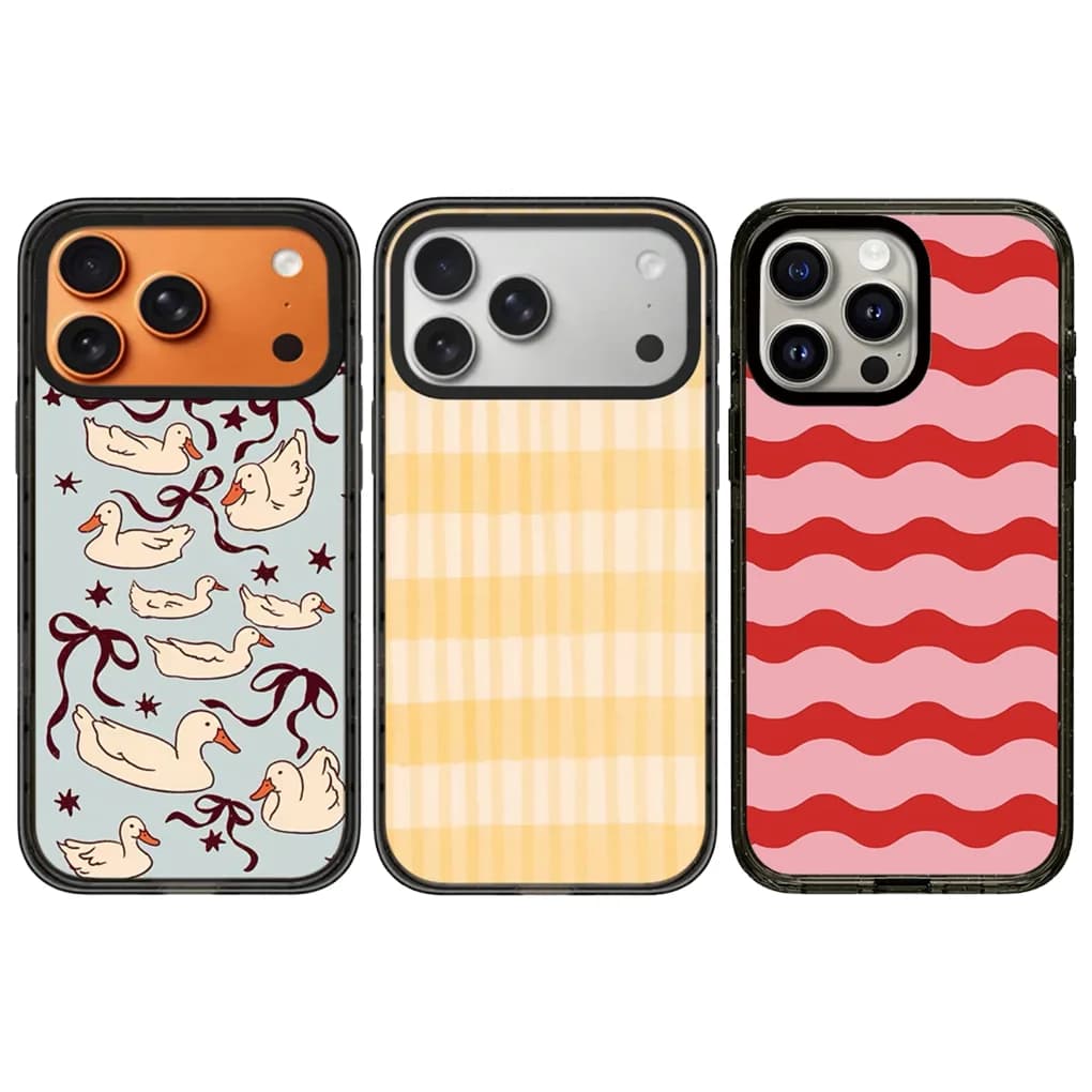 Red Yellow Stripe Acrylic Black Border Phone Cover for IPhone 12 13 14 15 16 17 Pro Max Case for IPhone 17Air