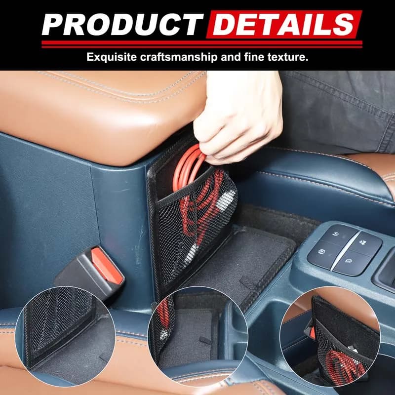 For Ford Maverick 2022-2026+ Oxford cloth black car center console armrest box front storage bag car modification accessories