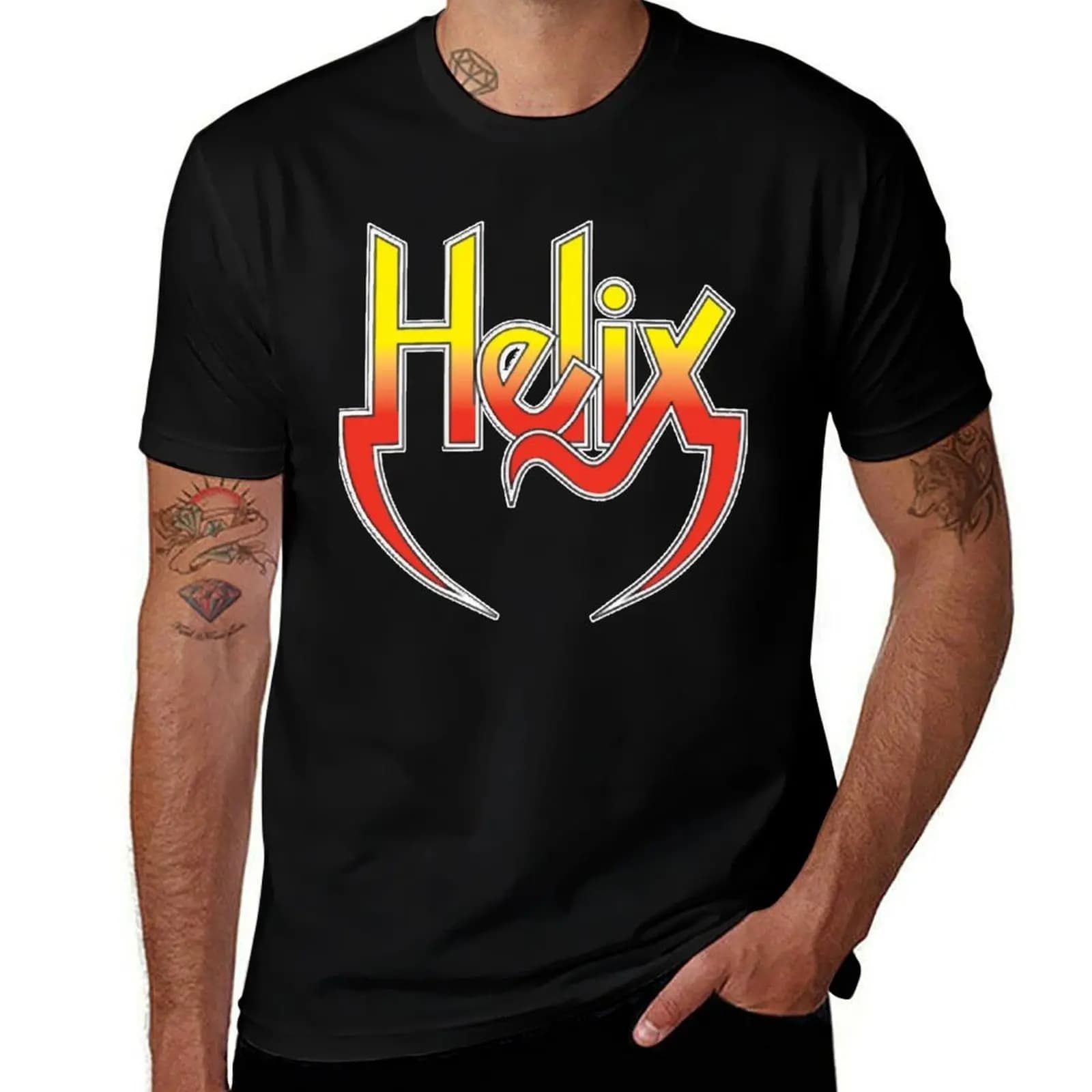 Helix Band Logo T-Shirt man t shirt cotton man t shirt cotton high quality T-Shirt
