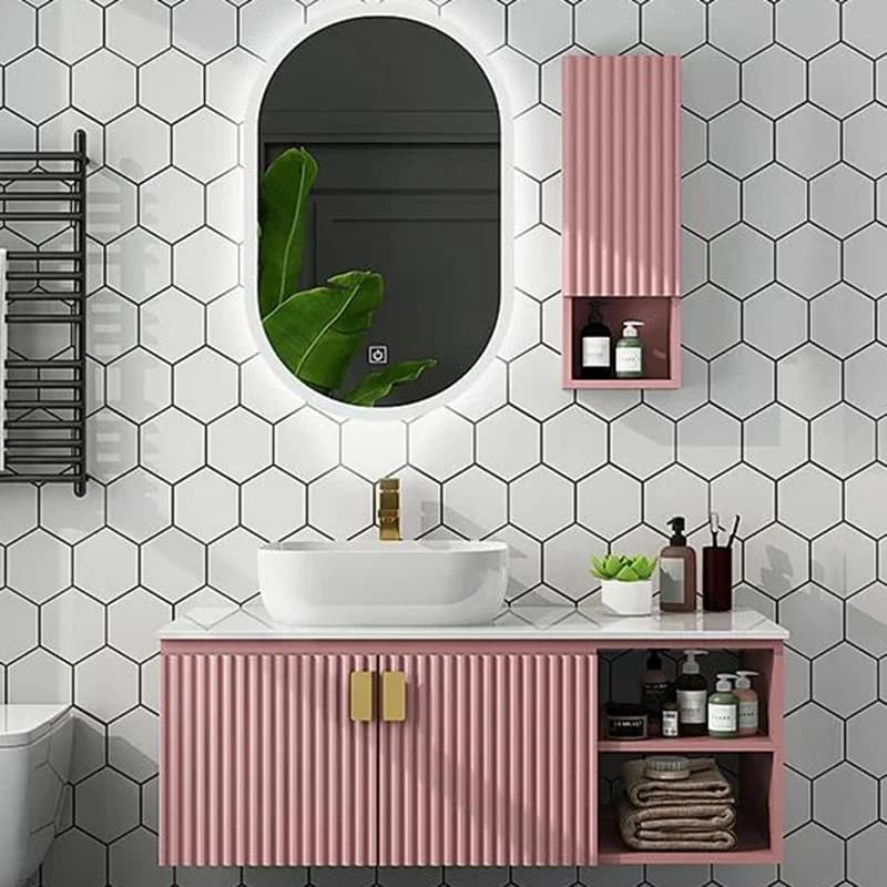 Luxury Bathroom Cabinets Top Washbasin Bathroom Vanity Cabinet Wall Storage Cabinet Adjustable Shelf Top Sink Bathroom Furniture