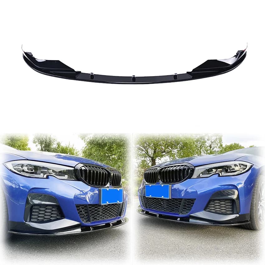 2019 To 2023 2PCS For BMW 3 Series Saloon G20 G28 320i 325i 330i 340Mi Car Front Lip Bumper Diffuser Spoiler Protector Cover ABS