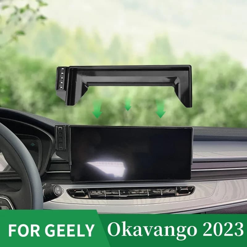 Car Mount Phone Holder For Geely Okavango 2023 12.3-inch Screen Fixed Navigation Bracket Base Wireless Charging Accessories
