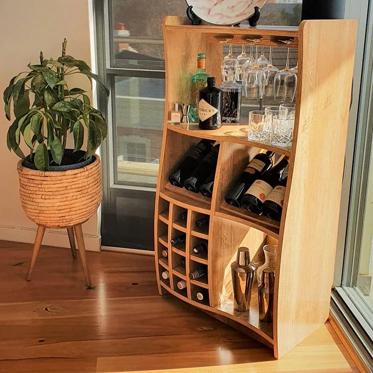 Wooden Wine Rack Cabinet Holder Shelf Standing Holders Barware Storage Home Kitchen Storage Bar Tools Wine Display Cabinet