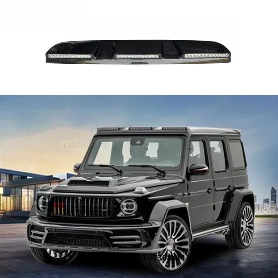 High Quality M Style Roof Spoiler with LED for  G Class W464 G63 Dry Carbon Fiber Material Exterior Roof Wing Kit Car Accessory